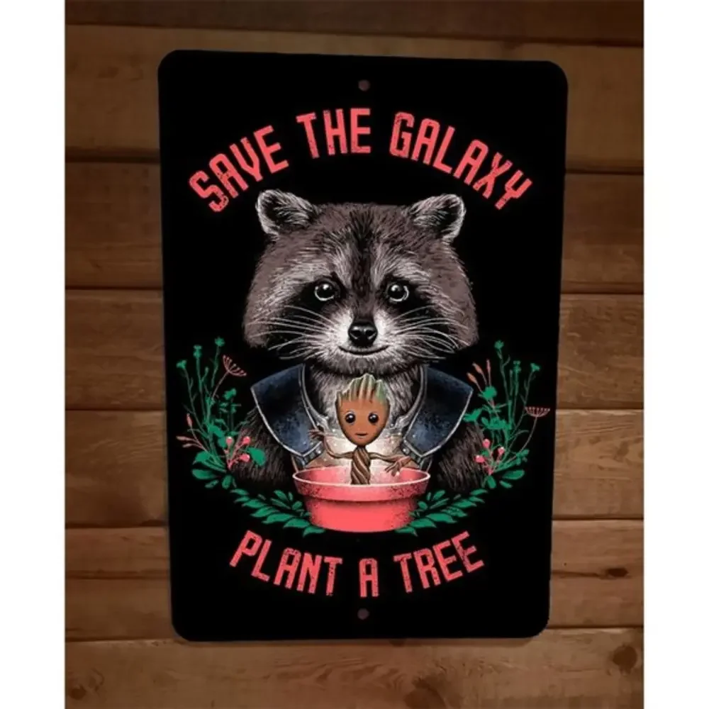 Save the Galaxy‎ Plant a Tree Guardians of 8x12 Metal Wall Sign Marvel Comics